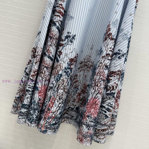 BB76313 Benang Jarum 25 Early Spring New Product Printed Striped Long Half Skirt With Tree Shad 180tnc9t - Image 7
