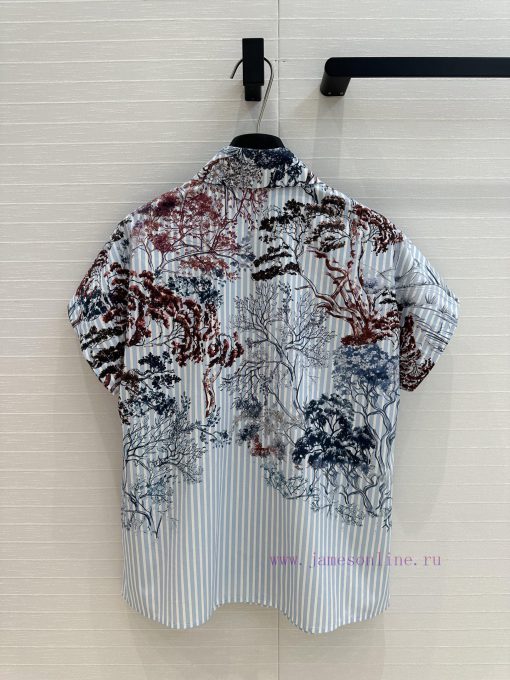 BC76315 Benang Jarum 25 Early Spring New Product Printed Striped Off Shoulder Short Sleeve Shir nqhy7oyo - Image 9