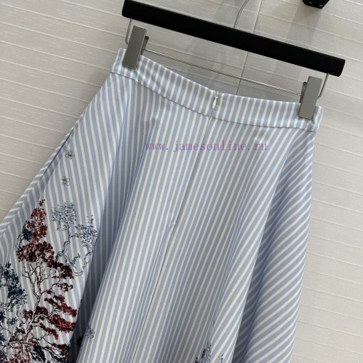 BB76313 Benang Jarum 25 Early Spring New Product Printed Striped Long Half Skirt With Tree Shad 180tnc9t - Image 9