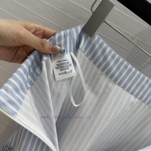 BB76313 Benang Jarum 25 Early Spring New Product Printed Striped Long Half Skirt With Tree Shad 180tnc9t - Image 10