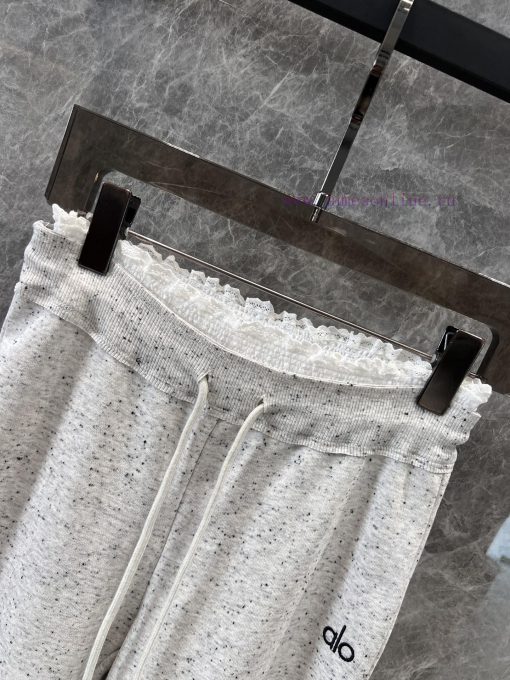 ZK60655 Alo 25ss Spring/Summer New Splice Lace Waist Design Flare Casual Pants | Popular Flare zrvl249v - Image 4
