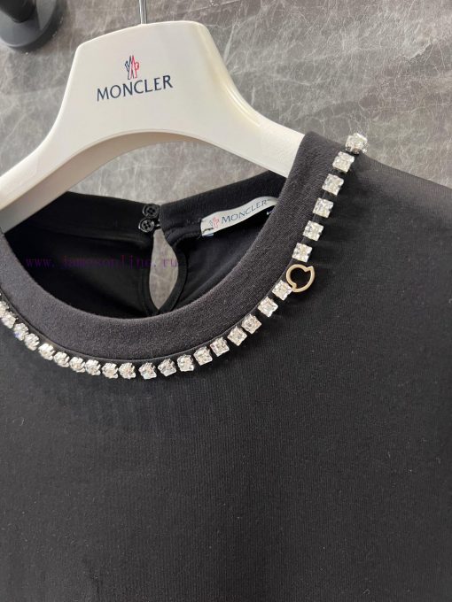 ZT60703 Moncler 25 Early Spring New Collar Nail Bead Round Neck Short Sleeved T-shirt 丨 YB Deve h5a6y6ep - Image 6
