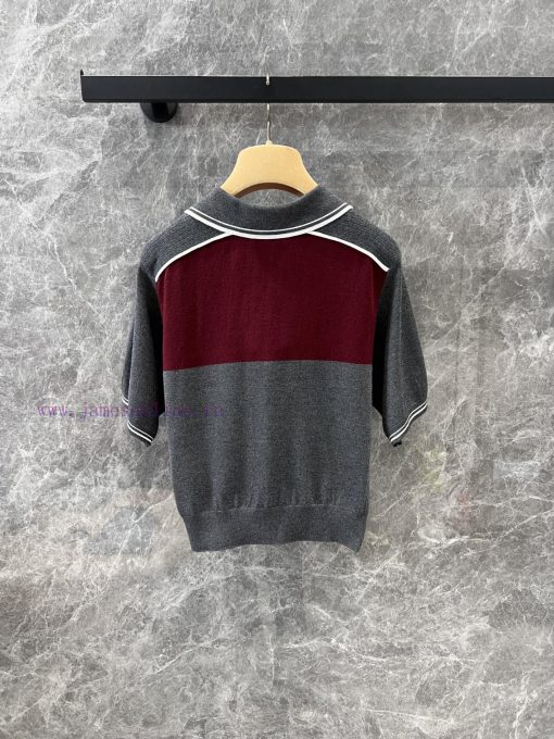 ZT60710 Miumi * 25Ss Spring/Summer New Dopamine Contrast Polo Collar Short Sleeve Top | YB Deve xc0x0uhc - Image 3
