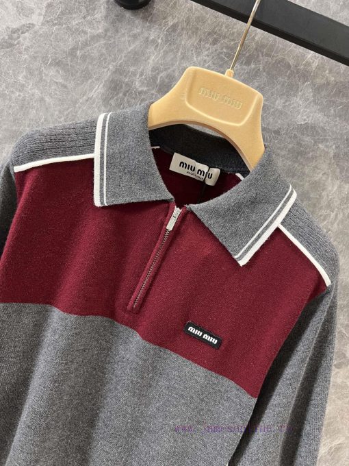 ZT60710 Miumi * 25Ss Spring/Summer New Dopamine Contrast Polo Collar Short Sleeve Top | YB Deve xc0x0uhc - Image 4