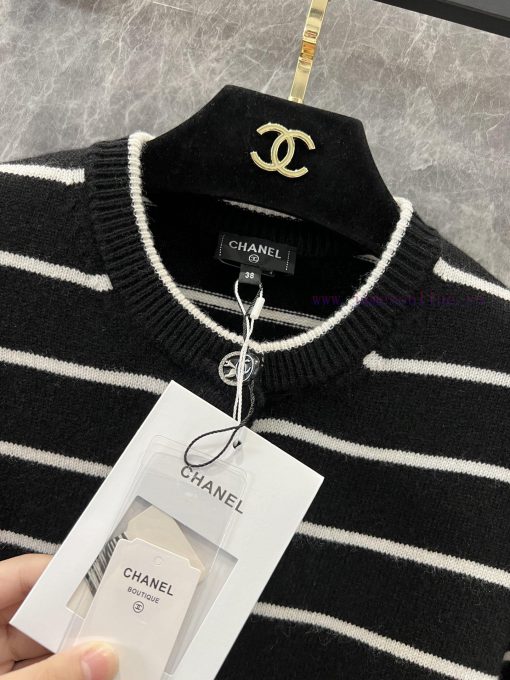 ZW60709 Chanel 25Ss Early Spring New Striped Knitted Cardigan | Produced Round Neck Cardigan Cu 0z61o0vz - Image 9