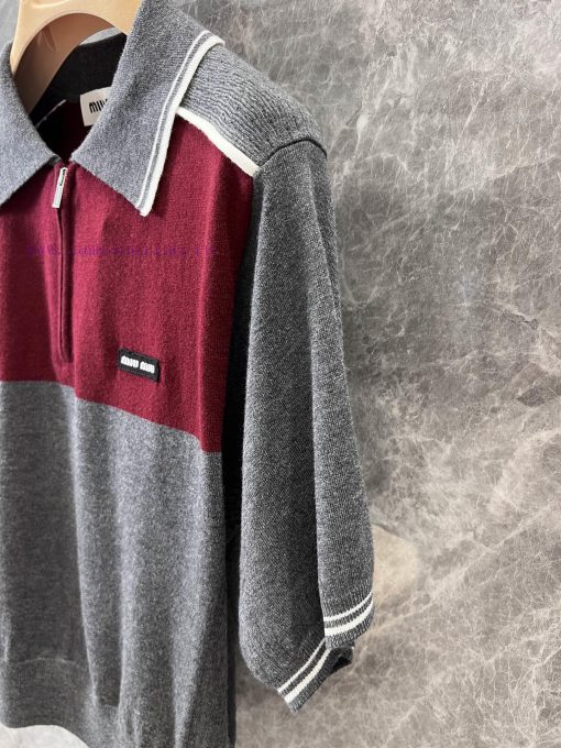 ZT60710 Miumi * 25Ss Spring/Summer New Dopamine Contrast Polo Collar Short Sleeve Top | YB Deve xc0x0uhc - Image 7