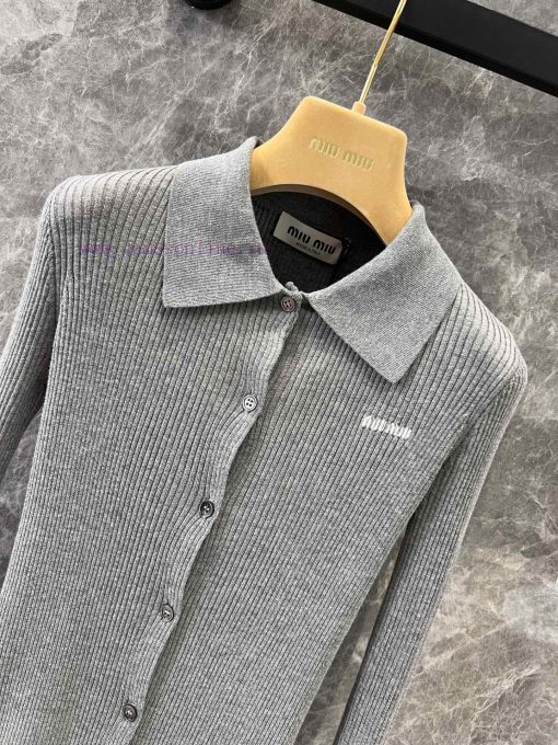 ZT60711 Miumi * 25Ss Spring/Summer New Micro Label Simple Style Slimming Knitted Cardigan | Dev gi40aft8 - Image 4