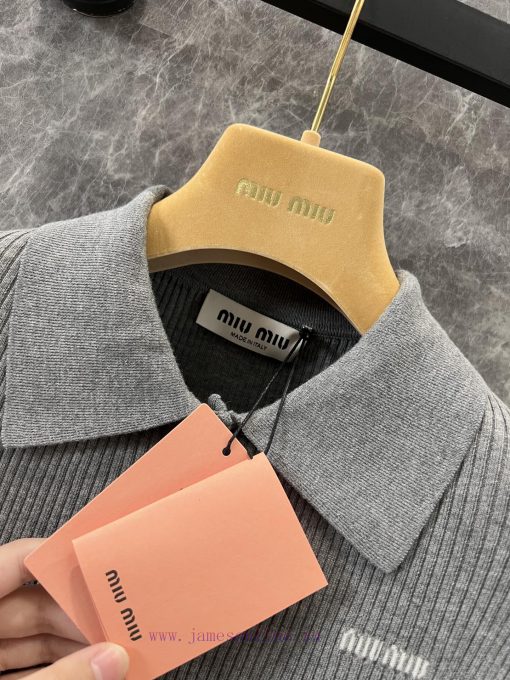 ZT60711 Miumi * 25Ss Spring/Summer New Micro Label Simple Style Slimming Knitted Cardigan | Dev gi40aft8 - Image 9