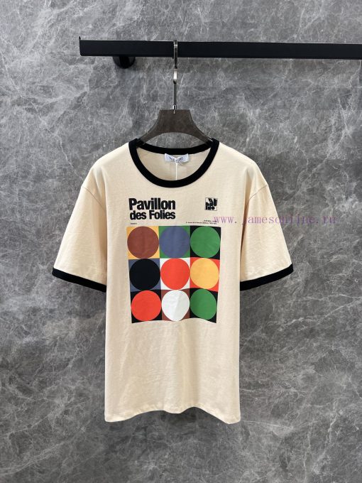 ZT60797 Valentino 25Ss Spring/Summer New Active Color Printed Loose Edition Round Neck Short Sl sydjwndf