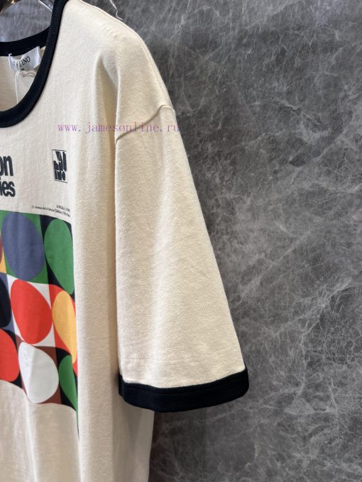 ZT60797 Valentino 25Ss Spring/Summer New Active Color Printed Loose Edition Round Neck Short Sl sydjwndf - Image 7