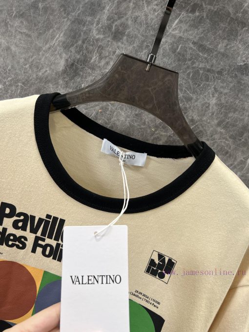 ZT60797 Valentino 25Ss Spring/Summer New Active Color Printed Loose Edition Round Neck Short Sl sydjwndf - Image 9
