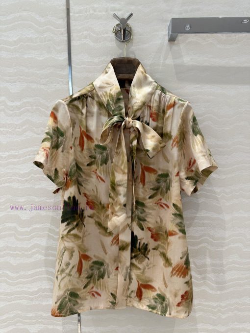 High End AC76766 Loro Piana Smart Outfit With South French Style Atmosphere Plant Element Print nc40s5ff