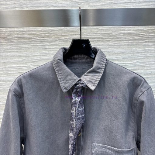 CW76895 Louis Vuitton 25 Early Spring New Collection Gray Washed Denim Series Lapel Short Shirt uvh331um - Image 3