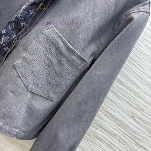 CW76895 Louis Vuitton 25 Early Spring New Collection Gray Washed Denim Series Lapel Short Shirt uvh331um - Image 8