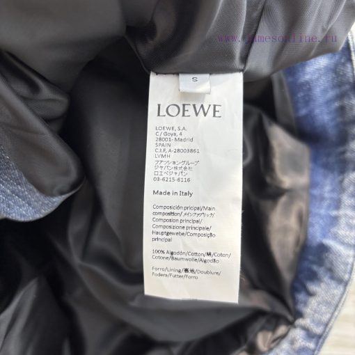 CW76892 Loewe 25 Early Spring New Collection Pleated Logo Leather Decoration Lapel Denim Jacket hzv3ykys - Image 10
