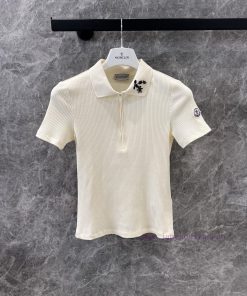 ZT60836 Moncl * 25Ss Spring/Summer New Collar Half Zipper Knitted Short Sleeve T-shirt | Produc 6qi177l9