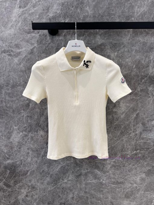 ZT60836 Moncl * 25Ss Spring/Summer New Collar Half Zipper Knitted Short Sleeve T-shirt | Produc 6qi177l9