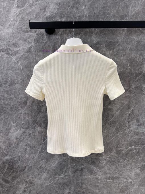ZT60836 Moncl * 25Ss Spring/Summer New Collar Half Zipper Knitted Short Sleeve T-shirt | Produc 6qi177l9 - Image 3