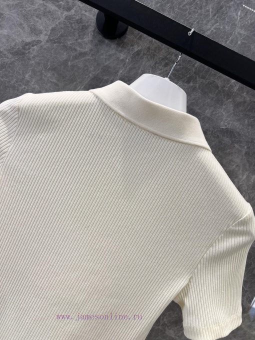 ZT60836 Moncl * 25Ss Spring/Summer New Collar Half Zipper Knitted Short Sleeve T-shirt | Produc 6qi177l9 - Image 5