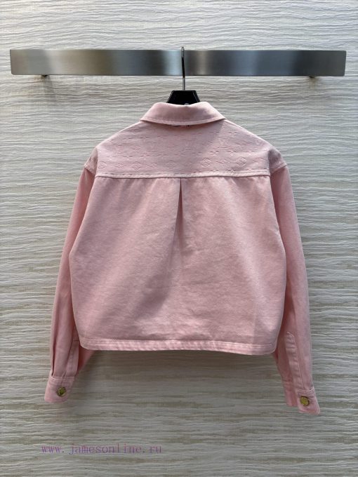 CC76897 Louis Vuitton 25 Early Spring New Collection Pink Washed Denim Series Lapel Short Shirt 1rygbv0k - Image 9