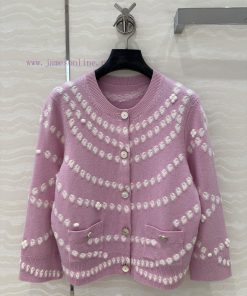 High End AW76729 Coco Chanel 25P High-end Pearl Series Cashmere Cardigan With Relief Three-dime 75m6jwr3