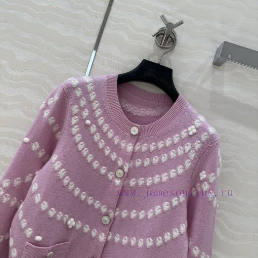 High End AW76729 Coco Chanel 25P High-end Pearl Series Cashmere Cardigan With Relief Three-dime 75m6jwr3 - Image 3