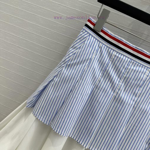 Strongly Recommend BB77155 Tho * B 25ss New Product Sky Blue Striped Pleated Half Skirt Fake Tw f9cu1p14 - Image 4