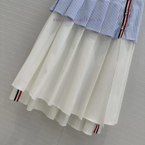 Strongly Recommend BB77155 Tho * B 25ss New Product Sky Blue Striped Pleated Half Skirt Fake Tw f9cu1p14 - Image 7