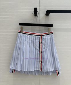 Strongly Recommend BB77156 Tho * B 25ss New Product Sky Blue Striped Pleated Half Skirt With Co xn2aokgp