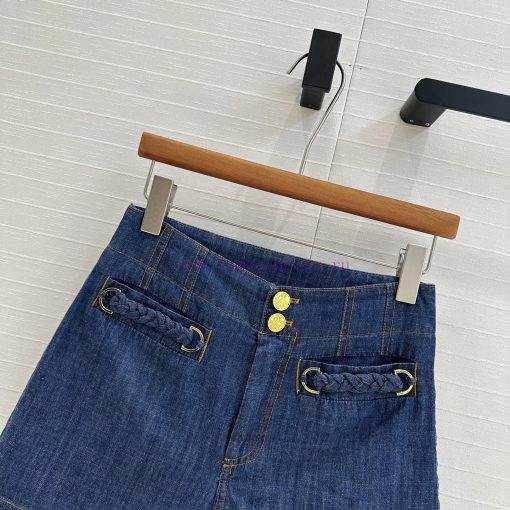 Strongly Recommend BK77158 Zi * M25ss Vacation New Product 2-button High Waisted Denim Shorts W vip5lpo8 - Image 3