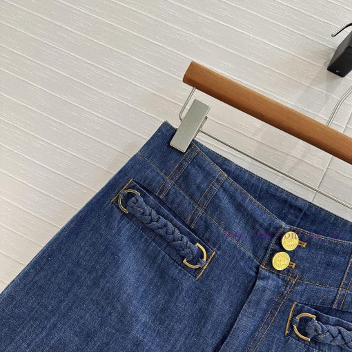 Strongly Recommend BK77158 Zi * M25ss Vacation New Product 2-button High Waisted Denim Shorts W vip5lpo8 - Image 4