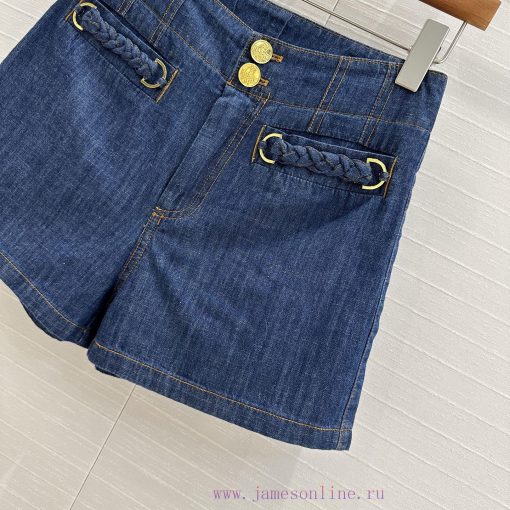 Strongly Recommend BK77158 Zi * M25ss Vacation New Product 2-button High Waisted Denim Shorts W vip5lpo8 - Image 8