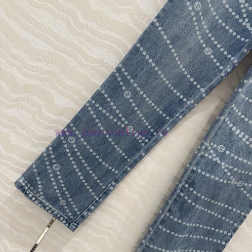 AK77193 Coco Chanel Girls' Pearl Chain Double Pocket Small Straight Leg Jeans A Popular Item Av l0loxna0 - Image 8