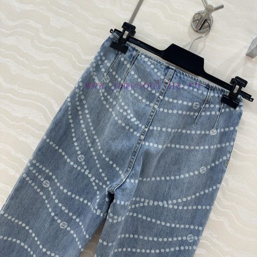 AK77193 Coco Chanel Girls' Pearl Chain Double Pocket Small Straight Leg Jeans A Popular Item Av l0loxna0 - Image 10