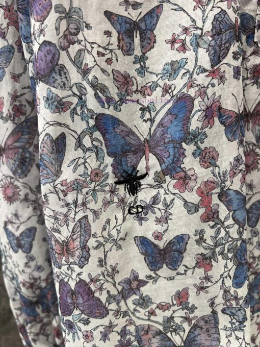 ZC60991 Dior 25 Early Spring New Blue Butterfly Printed Shirt | YB Developed White Bottom Flowe hvrg91sv - Image 6