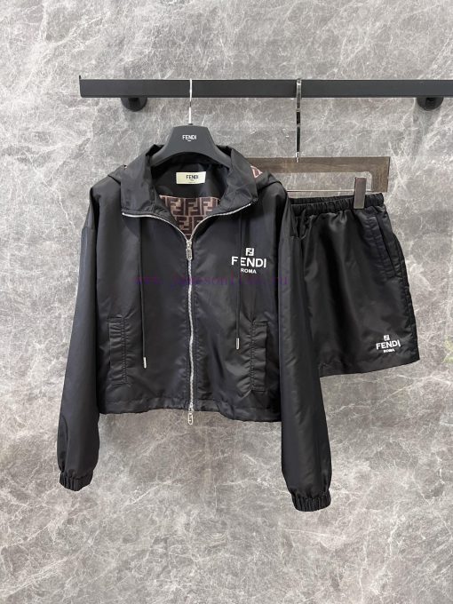 ZT61005 Fendi 25Ss Spring/Summer New Hooded Charge Coat+Shorts Set | Made Of Imported Recycled 5jb1jwbj - Image 2
