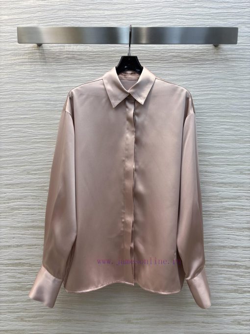 CC77316 ScHermes 25 Early Spring New Item Collar Long Sleeved Shirt With High-end Feel Acetate od0dtp1z - Image 2