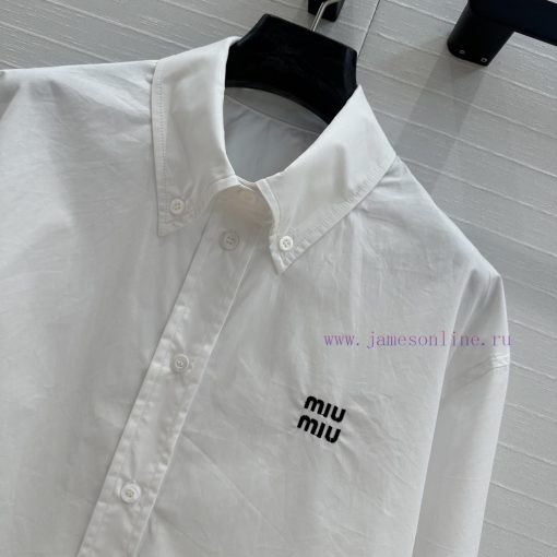 BC77356 Miu Miu Girls' Dressing: Intellectuals Minimalist Style Short Shirt Customization Pure 2rtchrm6 - Image 5