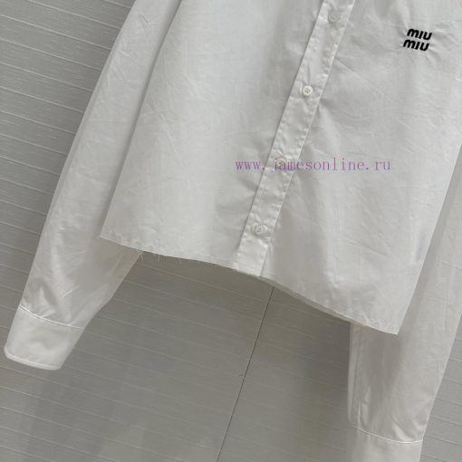 BC77356 Miu Miu Girls' Dressing: Intellectuals Minimalist Style Short Shirt Customization Pure 2rtchrm6 - Image 7
