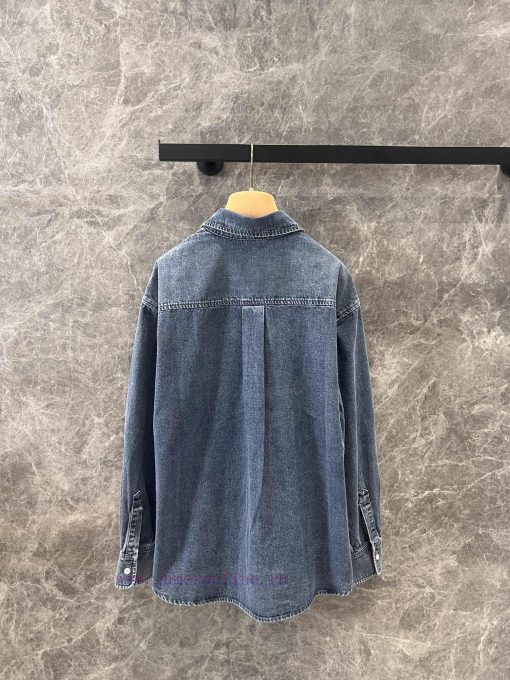 ZC61055 Miumi * 25Ss Spring/Summer New Collection: Vintage Style Washed Blue Denim Shirt Jacket r6g80hxj - Image 3