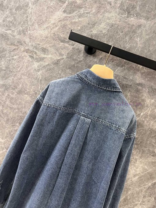 ZC61055 Miumi * 25Ss Spring/Summer New Collection: Vintage Style Washed Blue Denim Shirt Jacket r6g80hxj - Image 5