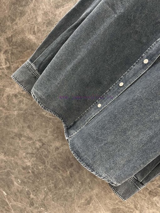 ZC61055 Miumi * 25Ss Spring/Summer New Collection: Vintage Style Washed Blue Denim Shirt Jacket r6g80hxj - Image 7