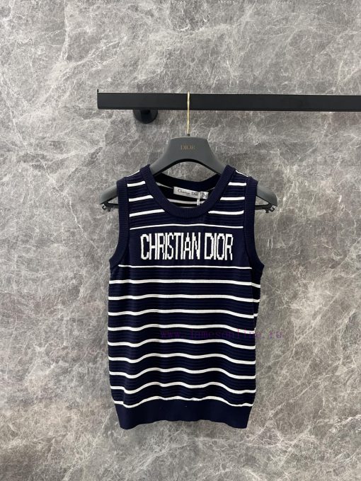 ZT61056 Dior 25Ss Spring/Summer New Letter Jacquard Stripe Knitted Tank Top | Produced Knitted uft9fr9t - Image 2