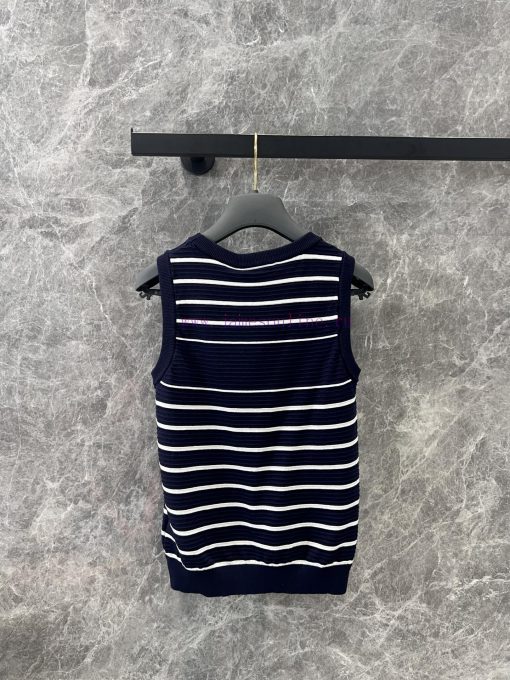 ZT61056 Dior 25Ss Spring/Summer New Letter Jacquard Stripe Knitted Tank Top | Produced Knitted uft9fr9t - Image 3