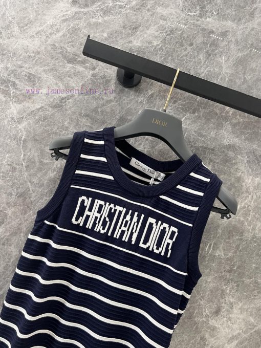ZT61056 Dior 25Ss Spring/Summer New Letter Jacquard Stripe Knitted Tank Top | Produced Knitted uft9fr9t - Image 4
