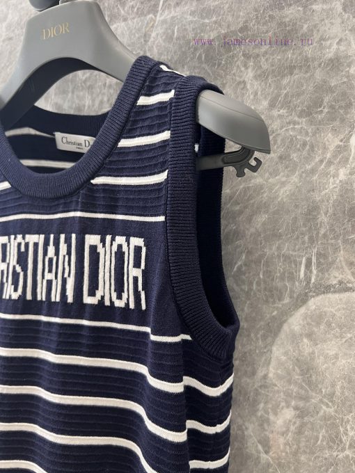 ZT61056 Dior 25Ss Spring/Summer New Letter Jacquard Stripe Knitted Tank Top | Produced Knitted uft9fr9t - Image 8