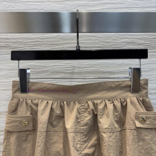 CB77508 Louis Vuitton 25 Spring/Summer Khaki Flight Seal Zipper Double Pocket Half Skirt Drawst vx0o5wft - Image 3