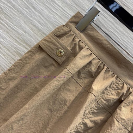 CB77508 Louis Vuitton 25 Spring/Summer Khaki Flight Seal Zipper Double Pocket Half Skirt Drawst vx0o5wft - Image 4