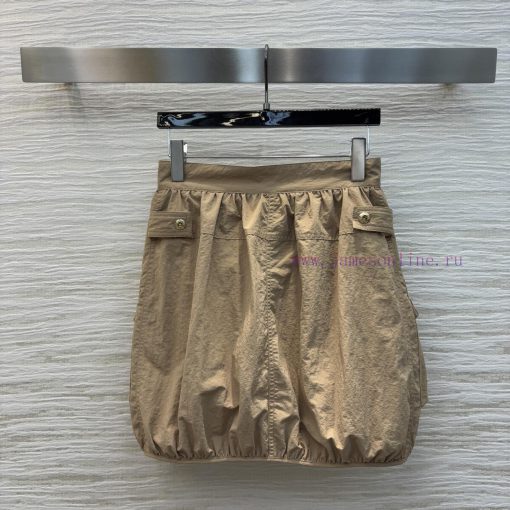 CB77508 Louis Vuitton 25 Spring/Summer Khaki Flight Seal Zipper Double Pocket Half Skirt Drawst vx0o5wft - Image 9