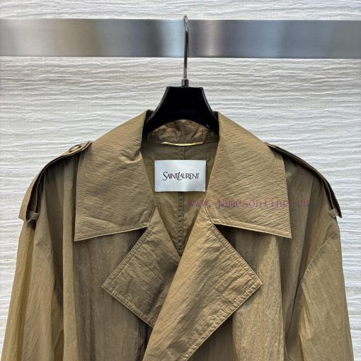 CW77369 YSL 25 Spring/Summer Double Breasted Long Classic Loose Windproof Coat. A Must-have Sun 4o8hznyc - Image 3